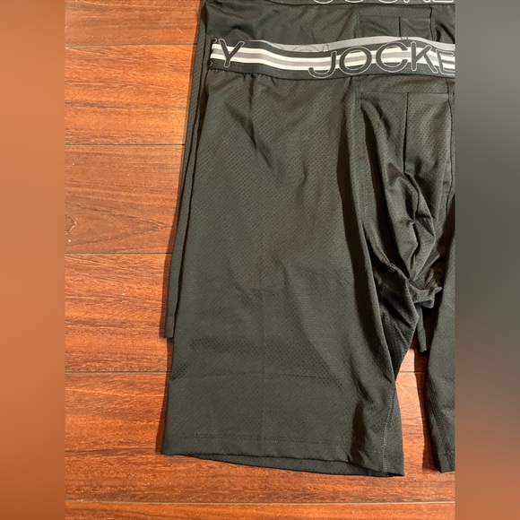 3 Jockey Breathable Mesh Quad Short Brief XL Black 11” Inseam Stability Pouch - Picture 4 of 10